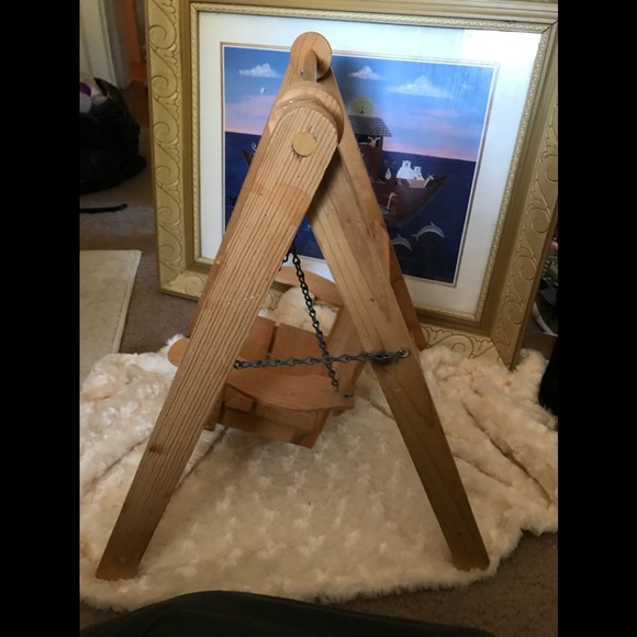 Rare Vintage 1980’s Amish Solid Wood Doll Swing - Picture 6 of 7